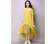 Women's Casual / Day Solid Loose / Swing Dress ,False Two Literature and ArtV Neck Maxi Cotton / Linen