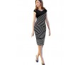 Women's Plus Size Vintage V-Neck Patchwork Casual Striped Print Sleeveless Dresses