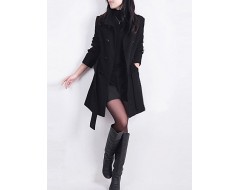 New WomenWoolen Coat Winter Slim Double Breasted Overcoat Winter Coats Long Outerwear for Women