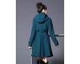 Women's Coat,Solid Long Sleeve Winter Blue / Pink / Black / Gray Wool / Cotton / Others Thick