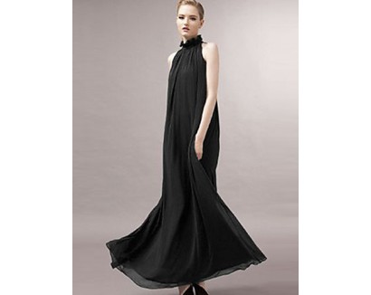 Women's Sexy Casual Party Maxi Inelastic Sleeveless Maxi Dress (Chiffon)