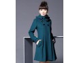 Women's Coat,Solid Long Sleeve Winter Blue / Pink / Black / Gray Wool / Cotton / Others Thick