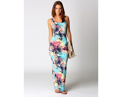 Women's Sexy/Bodycon/Beach/Casual/Print Sleeveless Maxi Dress