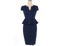 Women's Vintage / Street chic Solid Bodycon Dress,Asymmetrical Knee-length Cotton / Polyester