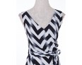 Women's Club Bodycon Dress,Striped Deep V Knee-length Sleeveless Others Summer