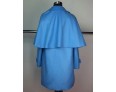 Women's Going out Cute Cloak/Capes,Solid Shirt Collar Long Sleeve Winter Blue / Orange Wool Thick