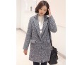 Women's Casual/Daily Simple Coat,Color Block Shirt Collar Long Sleeve Winter Gray Wool Thick