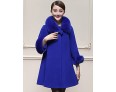 Women's Plus Size / Casual/Daily Simple Coat,Solid Round Neck Long Sleeve Winter Blue / Yellow Wool / Faux Fur Thick