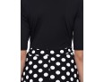 Women's Casual/Daily Plus Size Dress,Solid / Polka Dot V Neck Knee-length ? Length Sleeve Black Polyester Fall