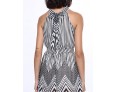 Women's Black & White Stripes Sexy Sleeveless Maxi Dress