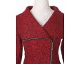 Women's Coat,Solid Long Sleeve Winter Red / Gray Wool / Others Thick