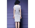 Women's Sophisticated Print Bodycon Dress,Round Neck Knee-length Polyester