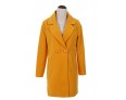 Women's Coat,Solid / Patchwork Peaked Lapel Long Sleeve Winter Blue / Black / Yellow Wool / Others Thick