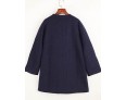 Women's Casual/Daily Simple Coat,Solid Round Neck Long Sleeve Fall / Winter Blue / White Wool Thick