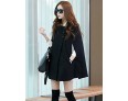 WinterWomen's Solid Color Black Coats & Jackets , Sexy / Casual / Work Cowl Long Sleeve