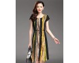 Women's Street chic Striped Plus Size / Swing Dress,Round Neck Knee-length Polyester