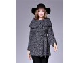 Women's Casual/Daily Street chic CoatSolid Shirt Collar Long Sleeve Fall / Winter Black / Gray Wool Medium