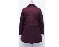 Women's Solid Red / Black Coat , Casual / Plus Sizes Long Sleeve Tweed