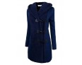 Women's Going out / Casual/Daily /Street chic / Chinoiserie Coat,Solid V Neck Long Sleeve Winter Blue BN0889