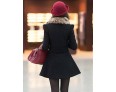 Women's Vintage Coat,Solid Shirt Collar Long Sleeve Winter Red / Black / Orange Wool / Others Thick