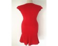 Women's Vintage V Neck Button Dress , Cotton Blends Red Bodycon/Casual/Party/Work