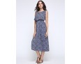 Women's Casual/Daily / Holiday / Plus Size Boho Chiffon / Swing Dress,Print Round Neck Midi Sleeveless Blue Polyester Summer High Rise