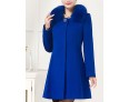 Women's Plus Size Coat,Solid Shirt Collar Long Sleeve Winter Blue / Black Wool / Others Thick