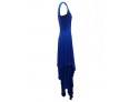 Women's Beach Lace / Skater Dress,Solid Round Neck Maxi Sleeveless Blue / Black Acrylic Spring