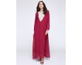 Women's Simple Loose / Chiffon Dress,Solid Round Neck Maxi Long Sleeve Blue / Red / Black / Green Polyester Fall