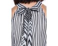 Women's Black & White Stripes Sexy Sleeveless Maxi Dress