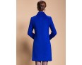 Women's Solid Blue / Black / Yellow Casual Loose Long Woolen Overcoat , Work / Plus Sizes Long Sleeve Wool