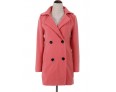 Women's Coat,Solid Long Sleeve Winter Pink / Red / Green Wool Medium