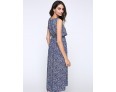 Women's Casual/Daily / Holiday / Plus Size Boho Chiffon / Swing Dress,Print Round Neck Midi Sleeveless Blue Polyester Summer High Rise