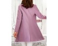 Women's Casual/Daily Simple Coat,Solid Notch Lapel Long Sleeve Spring Pink / Red / Green / Purple Wool Medium