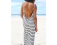 Women's Sexy / Beach Striped Sweater Dress , Strap Maxi Polyester