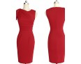 Women's Work Simple Bodycon Dress,Solid Round Neck Knee-length Short Sleeve Blue / Red / White / Black Polyester Summer