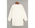 Women's Casual/Daily Simple Coat,Solid Round Neck Long Sleeve Fall / Winter Blue / White Wool Thick