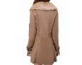 Women's Plus Size Simple Fur Coat,Solid Shirt Collar Long Sleeve Winter Brown Wool Thick