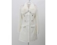 Women's Casual/Daily Simple Coat,Solid Notch Lapel Long Sleeve Winter White / Black / Brown Wool Medium