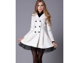 New Women Slim Fit double-breasted wool Trench Coat Casual Outwear