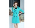 Women's Coat,Solid Long Sleeve Winter Pink / Red / Green Wool Medium