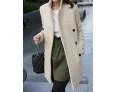 Women's Plus Size Coat,Solid Long Sleeve Winter Beige Thick