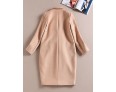 Boutique S Formal / Work Simple CoatSolid Peaked Lapel Long Sleeve Winter Beige Wool / Spandex Medium