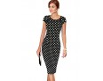 Women's Vintage / Simple / Street chic Polka Dot A Line / Bodycon Dress,Round Neck Knee-length Cotton / Polyester