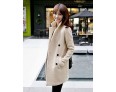 Women's Plus Size Coat,Solid Long Sleeve Winter Beige Thick