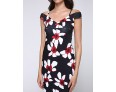 Women's Sexy Floral Bodycon Dress , V Neck Knee-length Cotton / Polyester