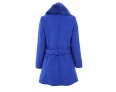 Women's Plus Size Coat,Solid Shirt Collar Long Sleeve Winter Blue / Black Wool / Others Thick