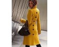 Women's Going out Simple Coat,Solid Shirt Collar Long Sleeve Winter Red / White / Black / Yellow Acrylic Thick