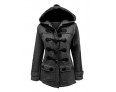 Women's Going out Simple Coat,Houndstooth / Check Shirt Collar Long / Winter Black Wool / Cotton / Polyester Thick