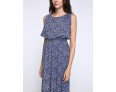 Women's Casual/Daily / Holiday / Plus Size Boho Chiffon / Swing Dress,Print Round Neck Midi Sleeveless Blue Polyester Summer High Rise